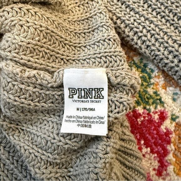 Victoria's Secret PINK x Forenza V-neck Pullover Slouchy Sweater Olive Green M - Picture 5 of 6